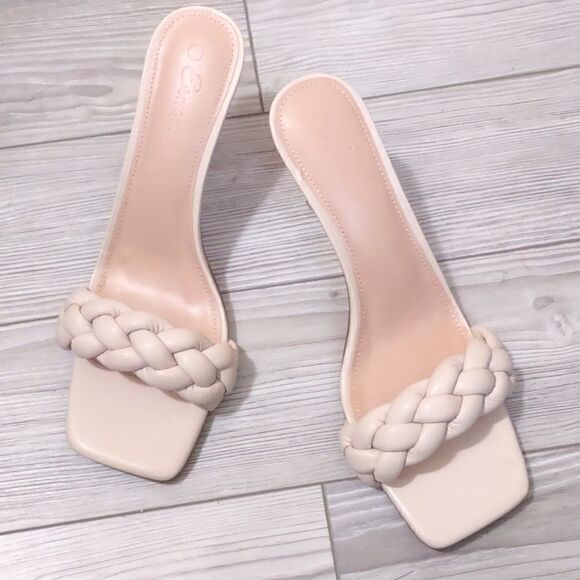 (14-3889) Ermonn Womens Square Open Toe Heeled Sandals Sz 9 - Picture 9 of 9